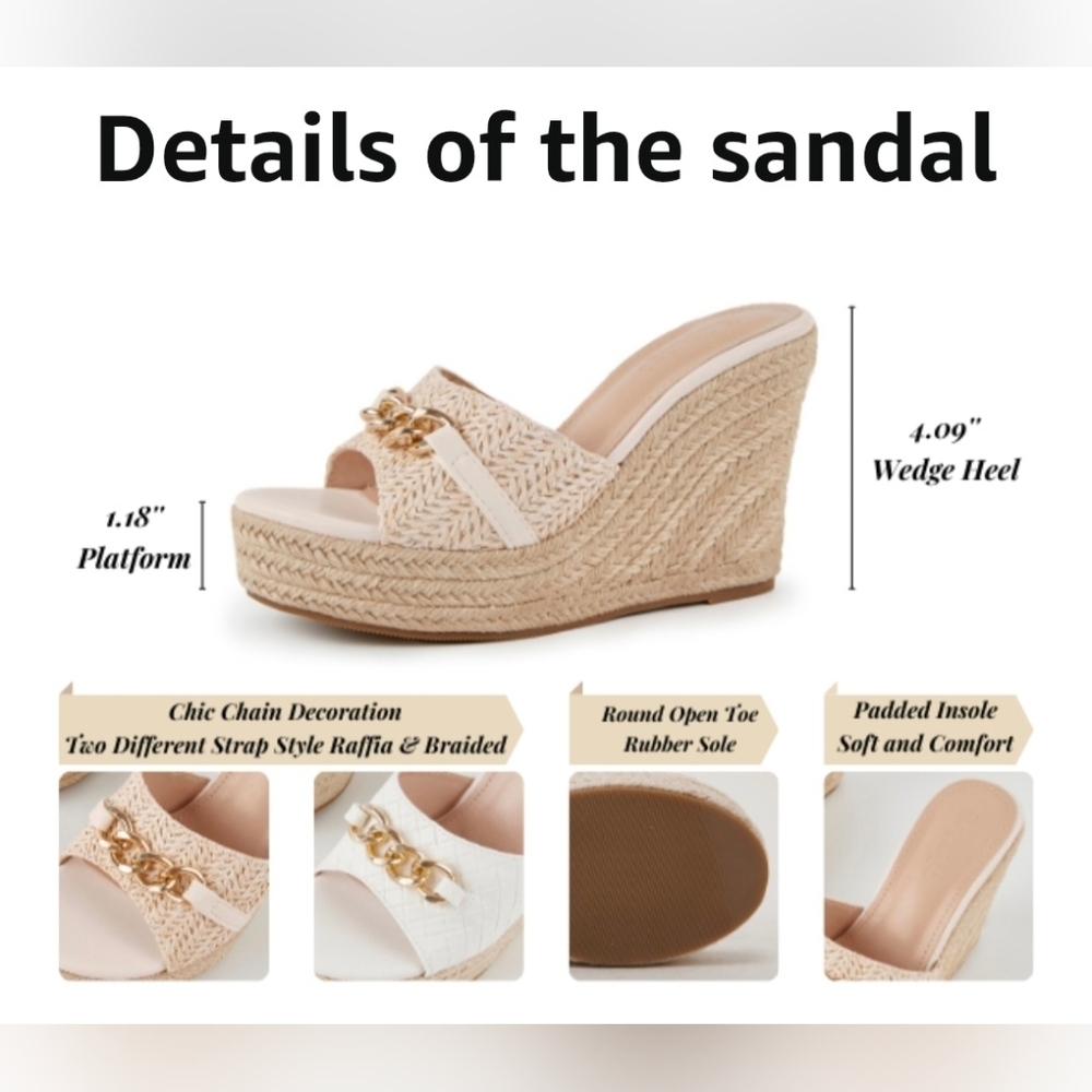 Coutgo Women's Wedge Sandals #754 NWOB - Picture 12 of 12